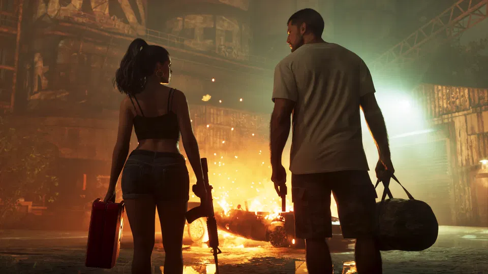 GTA 6 – Jason a Lucia u hořícího auta